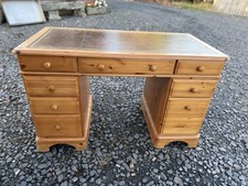 Ducal Pine Desk With Brown Leather Top Nice Quality Free Delivery