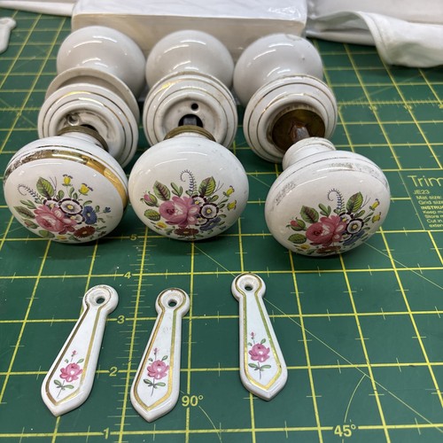 Vintage floral porcelain door - vintage,