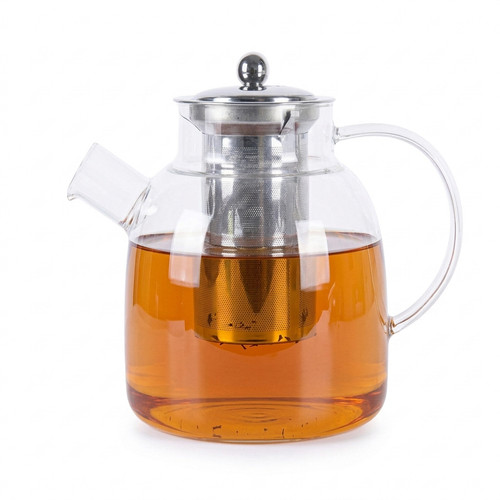 Glass teapot stainless steel - glass,