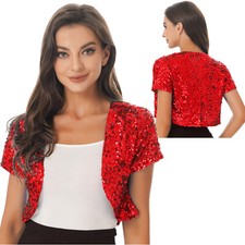 Woman Sequin Shrug Short