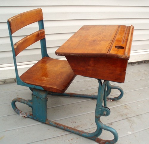 Primitive antique school - antique, desk