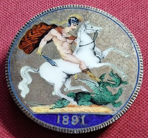 1891 enamel crown silver - enamel,