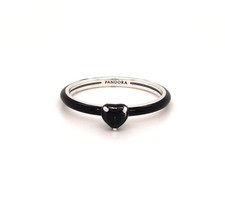 GENUINE PANDORA Black Chakra Heart Ring 193088C01