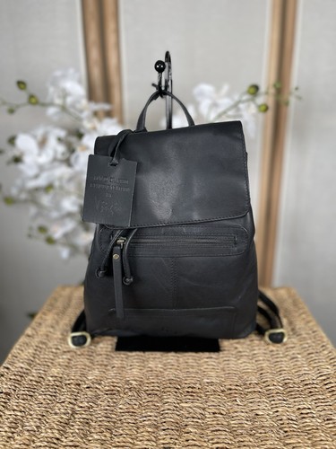 Gigi black leather backpack