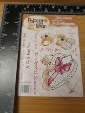 Popcorn The Bear Rubber Stamps - Romance A Gift For You