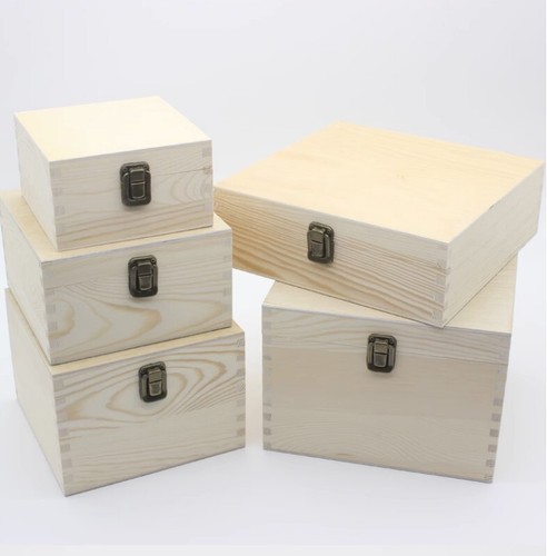 Natural wooden chest storage - chest,