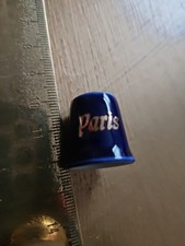 Limoges Paris China Thimble Gilded Gold Detail Blue Glaze