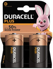 2x Duracell D Size Plus Power