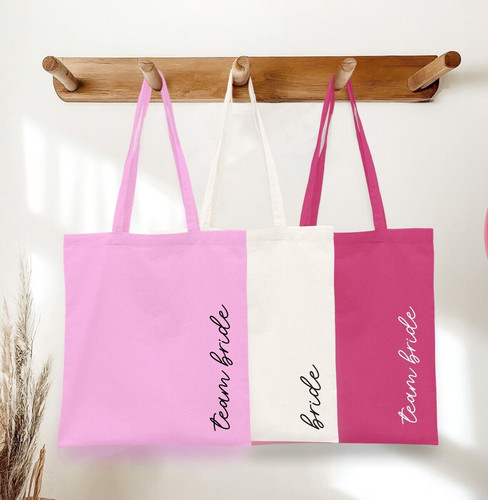 Team bride bags pink white - bride,