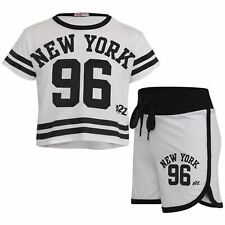 Kids Girls Shorts New York 96 White Crop Top Hot Short Pant Summer Clothing Sets