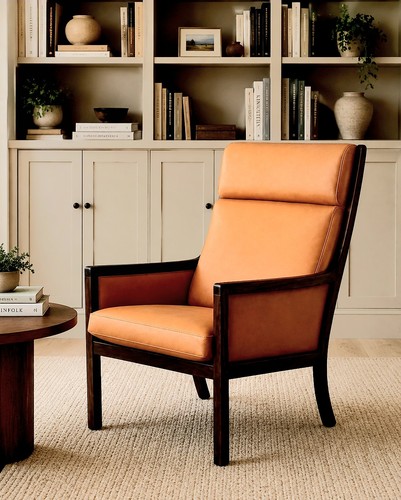 Mid century leather armchair - mid,