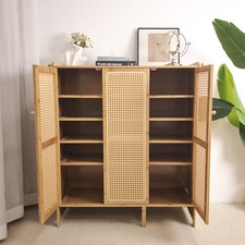 42" Tall Bamboo Rattan Cabinet