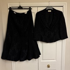 Kalico Women's Skirt And Jacket Black Patterned Size 12 Skirt, Size 14 Jacket