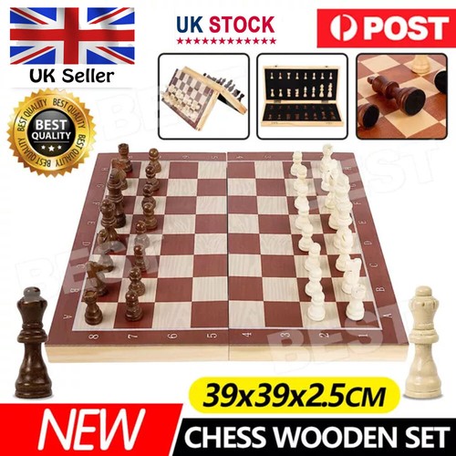 Large chess wooden set folding - chess,