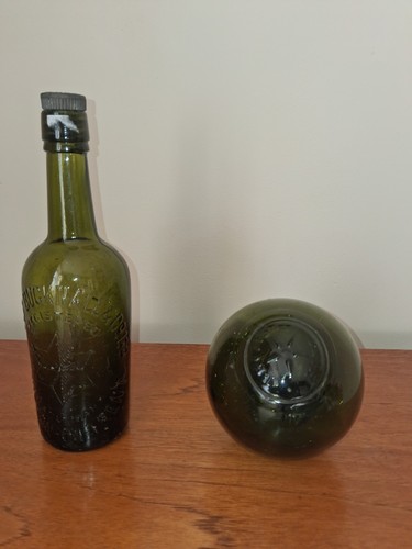 Vintage green glass british - green, "british