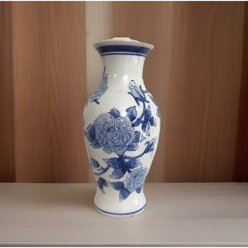 Vintage vase blue white floral - vintage,
