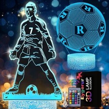 3D LED illusion Football Night Light Remote Touch Control Table Lamp Kids Gift
