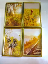 SET OF 4 GOLD FRAMED PRINTS OF