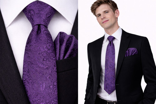 Paisley purple men tie - paisley, men's