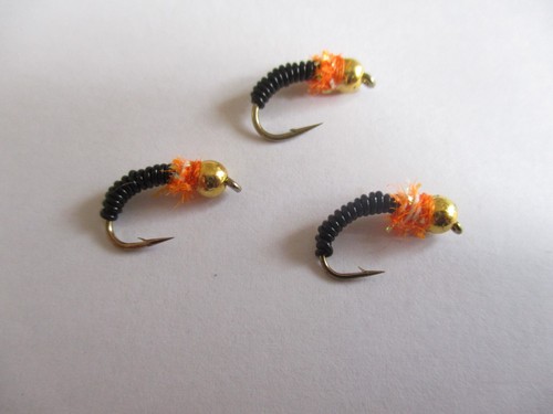 Gold bead black orange - 6,