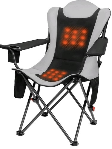 Heated camping chair high back - chair,