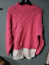 F&F Size M Medium Pink Mock Shirt Jumper (624/120)