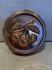 Vintage Copper Jelly Chocolate Mould Cherry Design