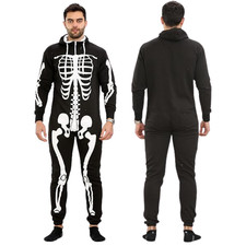 Unisex Skeleton Jumpsuit for Unisex Fit Zip-Up All-in-One Hooded Halloween Sleep