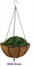 Home & Outdoors Silk Chain Hanging Basket With Artificial Leaves No Flowers 30cm