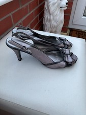 LOTUS PEWTER  LEATHER SLING BACK HEELED SHOES ,SIZE 6.
