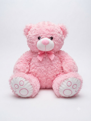 Pink teddy bear - pink, plush