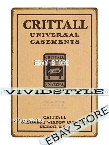 Tin sign 1920 crittall - 1920,
