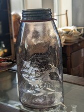 SCA/Light Purple Half Gallon 2L Ball Mason Wavy Bingham Machine Made Fruit Jar 