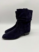 Next Navy Blue Suede Slouch Boots - UK Size 7 - New
