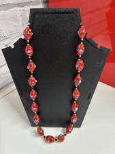 VINTAGE  RED / WEDDING CAKE NECKLACE ( Murano Venetian Beads)