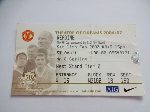 Ticket stub manchester - stub,
