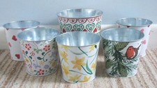 BUNDLE OF SEVEN EMMA BRIDGEWATER / M&S FLOWER SHOP METAL PLANT POTS