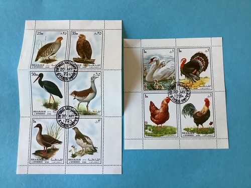 Sharjah birds cancelled stamps - sharjah,