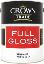 Crown Trade Full Gloss Brilliant White Paint 5L