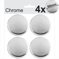 4x 60mm CHROME Domed Resin Centre Cap Hub Stickers Wheel trims Caps Badge Emblem
