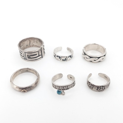 Sterling silver rings job lot - silver,