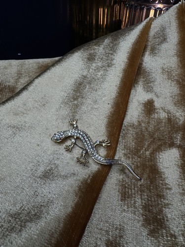 Vintage lizard brooch gold - lizard,