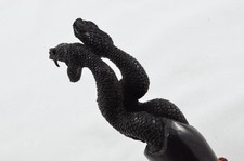 Sheffield Hand Carved Snakes Walking Stick Cane Top Handle Antler Horn