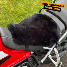 Black motorcycle sheepskin - black,