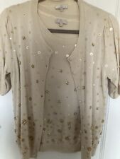 Country Casual Ladies Cream Twin Set / Petite : S