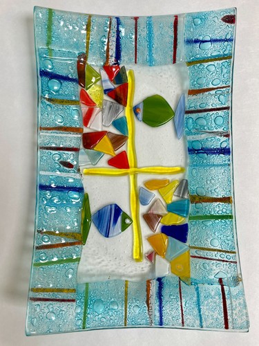 Fused art glass mosaic - art,