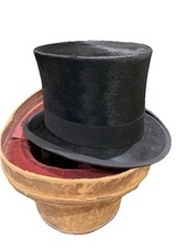 Christys’ London Silk Top Hat Vintage  with Original Leather Case C.1910-1930