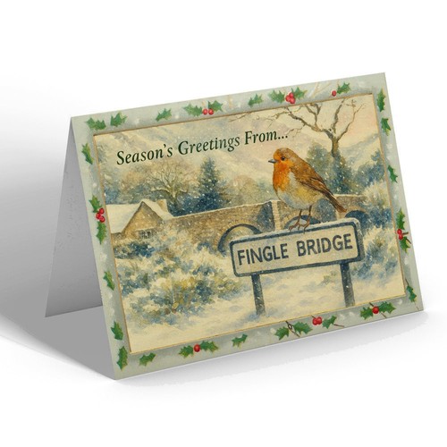 Xmas notelet fingle - xmas,