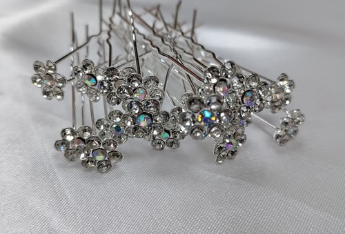 Bridal hair pins silver - hair,