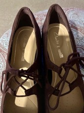 Clarks "Orabella Sofia" Ladies Aubergine Nubuck Heeled Shoes UK 6 D  NEW